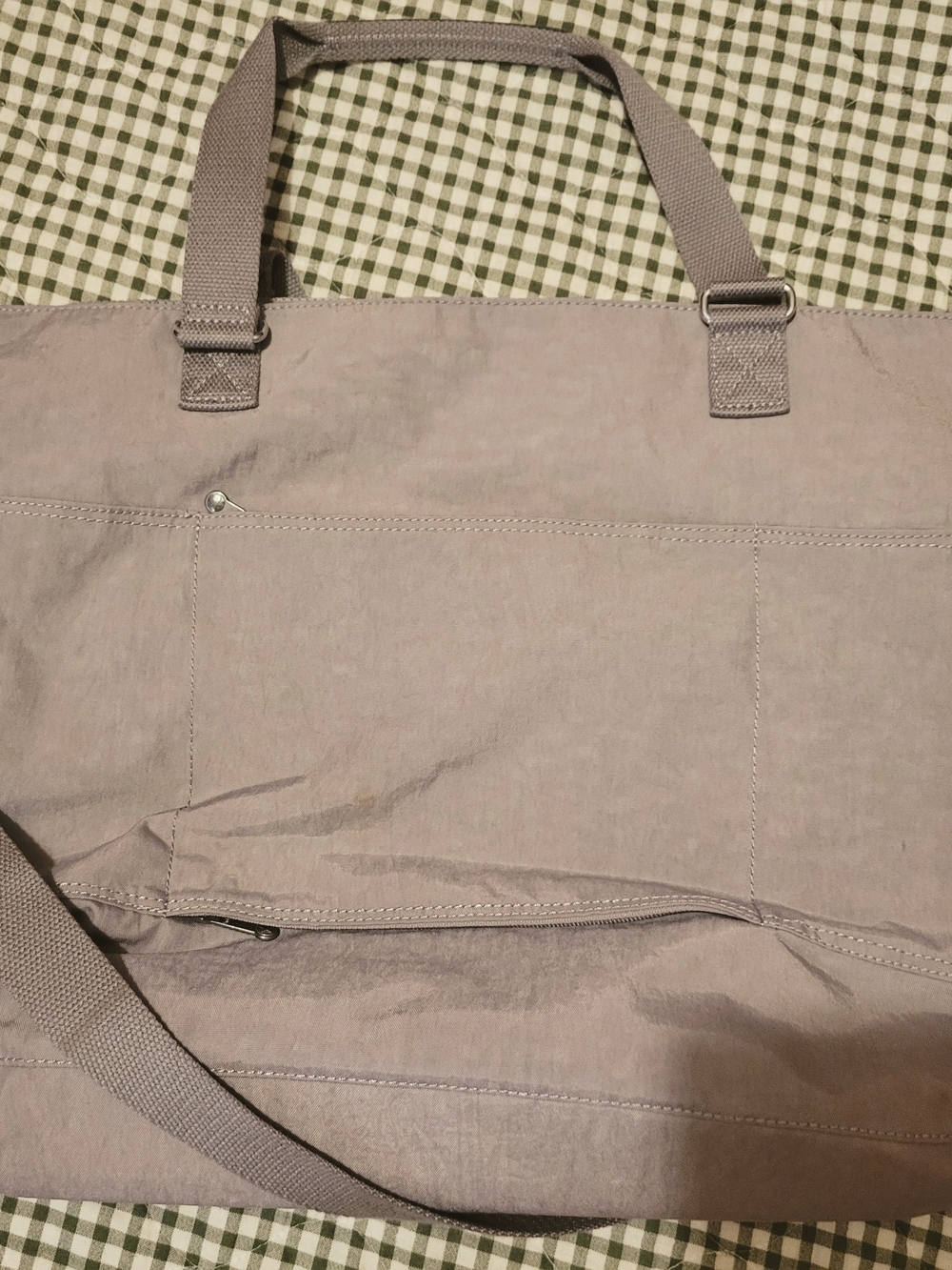 Kipling Light Gray Nylon Tote Bag - Picture 2 of 4